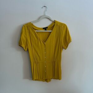Yellow Button-Up Women's Top by jcrew in size 6T